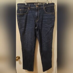 Devil Dog Jeans  Blue‎ Athletic Fit Stretch Dark Wash Denim Men's Size 38x32